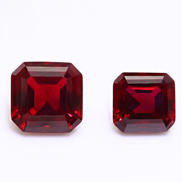 Lab Grown Ruby Pigeon 11mm Asscher Shape Cut Loose for Fashion Earring