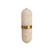 Solid Brass Wall Light with LED Alabaster Lamp