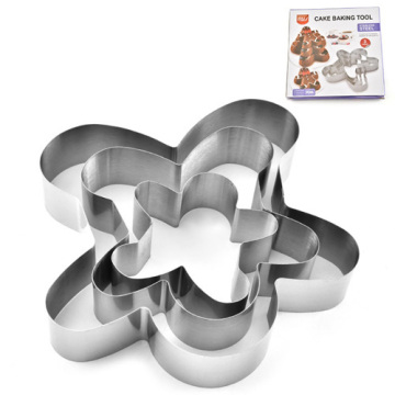 Stainless Steel 3-Piece Christmas Gingerbread Man Cake Mold