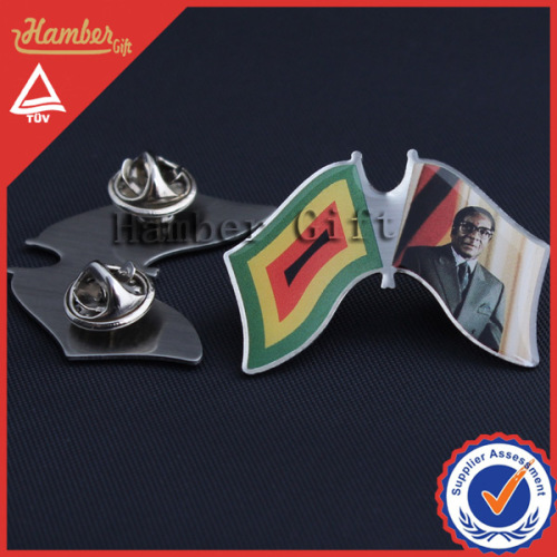 Stainless steel country flags lapel pins