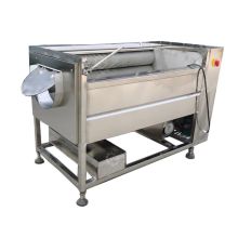Automatic Vegetable Cleaning and Peeling Machine: Brush Washer for Cassava, Carrots, and Ginger