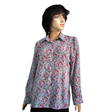 Ladies Blouse, Made of 100% Cotton, Customized Colors are Accepted