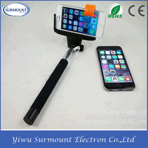 Popular Selfie Stick Portable Wired Selfie Stick With Clicker