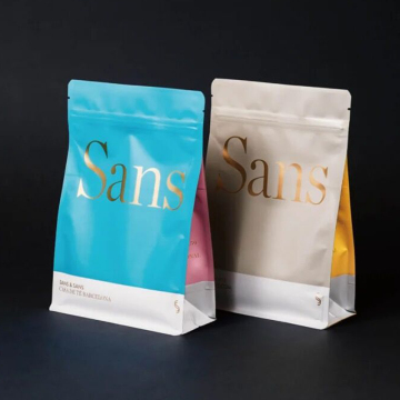 Flat Bottom Mylar Coffee Snack Bag - Eight Side Seal Coffee Bean Packaging