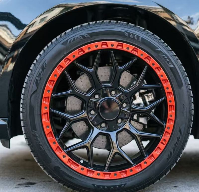 20-inch gloss black wheel with red ring
