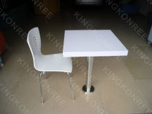 Customised Color Square Acrylic Solid Surface Kids Table And Chair Set Marble Table Tops