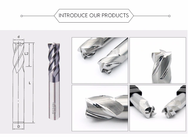 High-Performance Solid Carbide 3 Flutes End Mill Milling Cutters for Aluminium Alloys