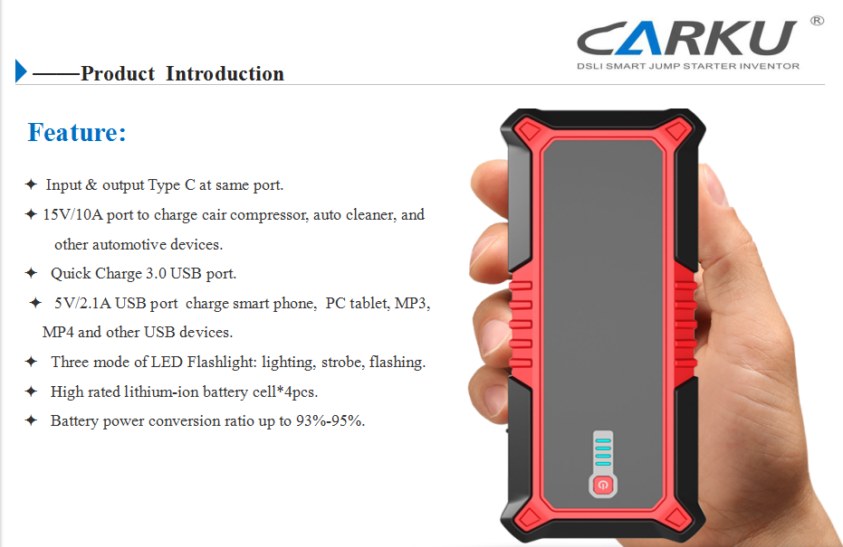 Promotion CARKU 12 Volt Emergency 25000mAh Car Jump Starter Battery