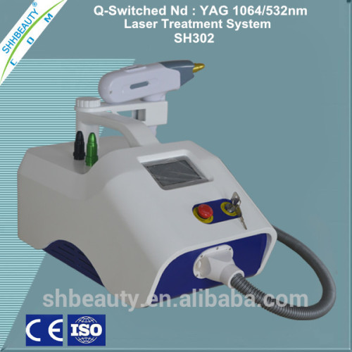 Portable 1064 & 532 nm nd yag laser tattoo removal machine