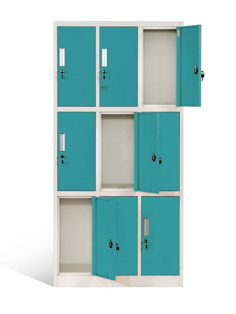 3 Tier Stepped Steel Lockers Empty