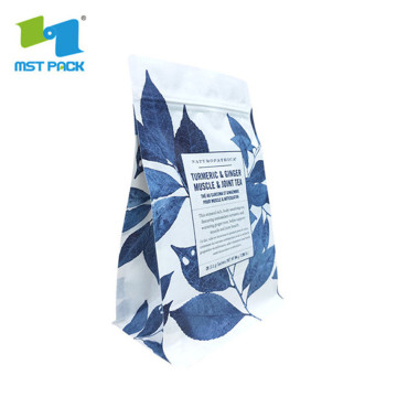 Stand up zip lock tea pouches brown kraft packaging