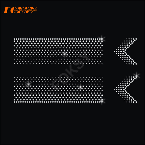 Rectangle Cheer Bow Hot Fix Rhinestone Transfer Design