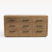 Modern Solid Wood 9 Drawer Dresser for Bedroom
