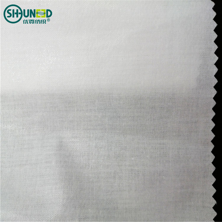 High Quality 100% Cotton Shirt Collar Lining Interlining Woven Fusible Lining for Men Shirt