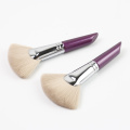 Charming purple short handle fan brush for makeup