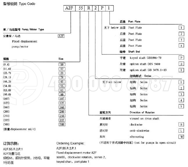 REXROTH A2F series A2F12/23/2855/63/80/107/125/160/250/500 radial piston pump hydraulic motor