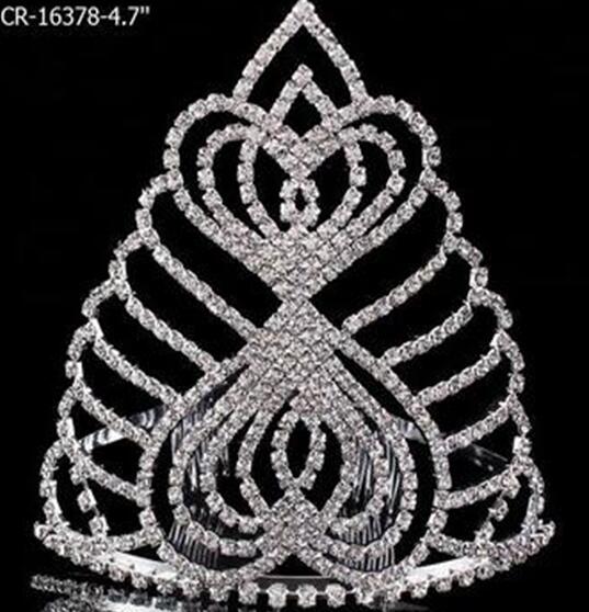 Tall Heart Miss Beauty Pageant Crown Combs