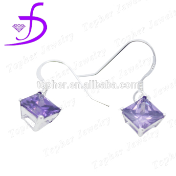 2016 simple zircon stone earrings tanzanite stone earrings