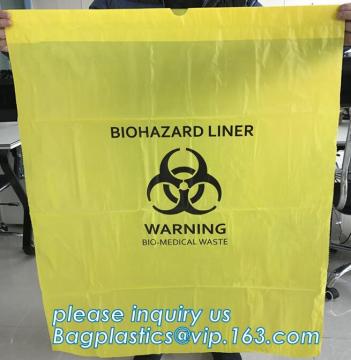 biohazard drawtape trash bag interleaf coreless roll plastic hospital garbage bag