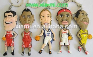 most visited famous basketball star shape soft pvc floating keyring