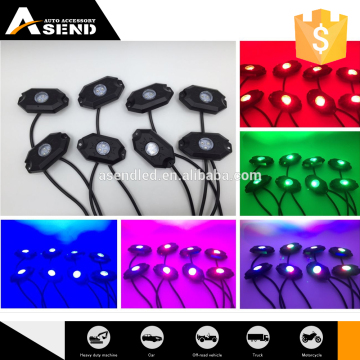 Changing Color Led Rock Light With blue-tooth music Controller (one control 4pcs Rock Light Pod Kit)