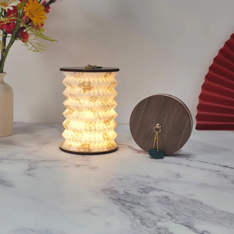 Elegant Portable Paper Lantern Night Light for Cozy Spaces