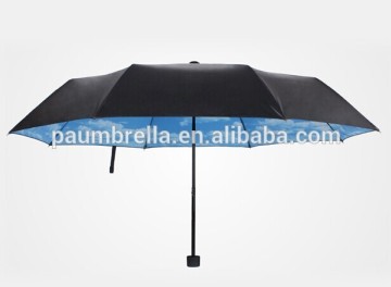 The blue sky white clouds sun umbrella
