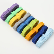Cotton Fabric Custom Logo Laces Waxed Flat Shoelaces for Sneakers