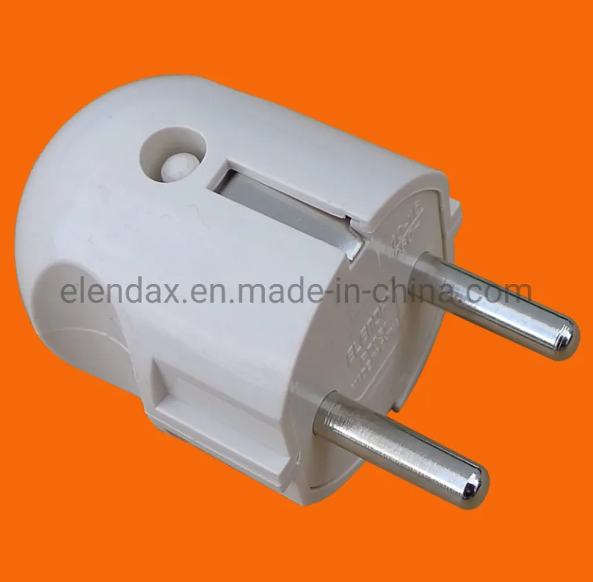 2-контактная электрическая вилка из полипропилена с заземлением (P7053)