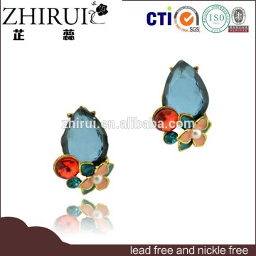 2015 cheap latest design of statement pearl diamond earrings