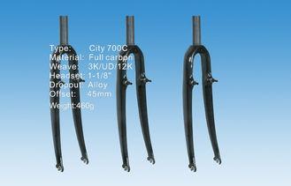 700C Monocoque City Custom Bicycle Fork , Carbon Bike Fork