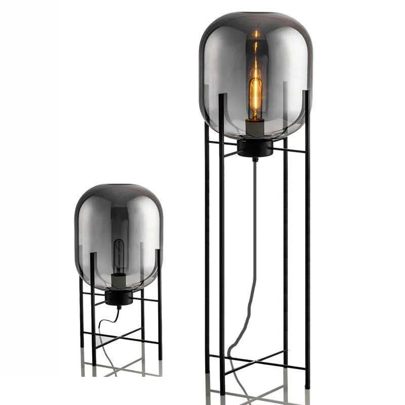 Stylish Amber Glass Floor Lamp for Contemporary Interiors
