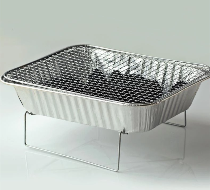 Portable outdoor disposable barbecue grill