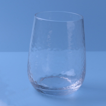 Vaso de vaso de vidrio para baño con patrón martillado