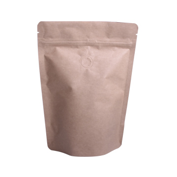 250g yellow kraft paper stand up pouch bag with zipper