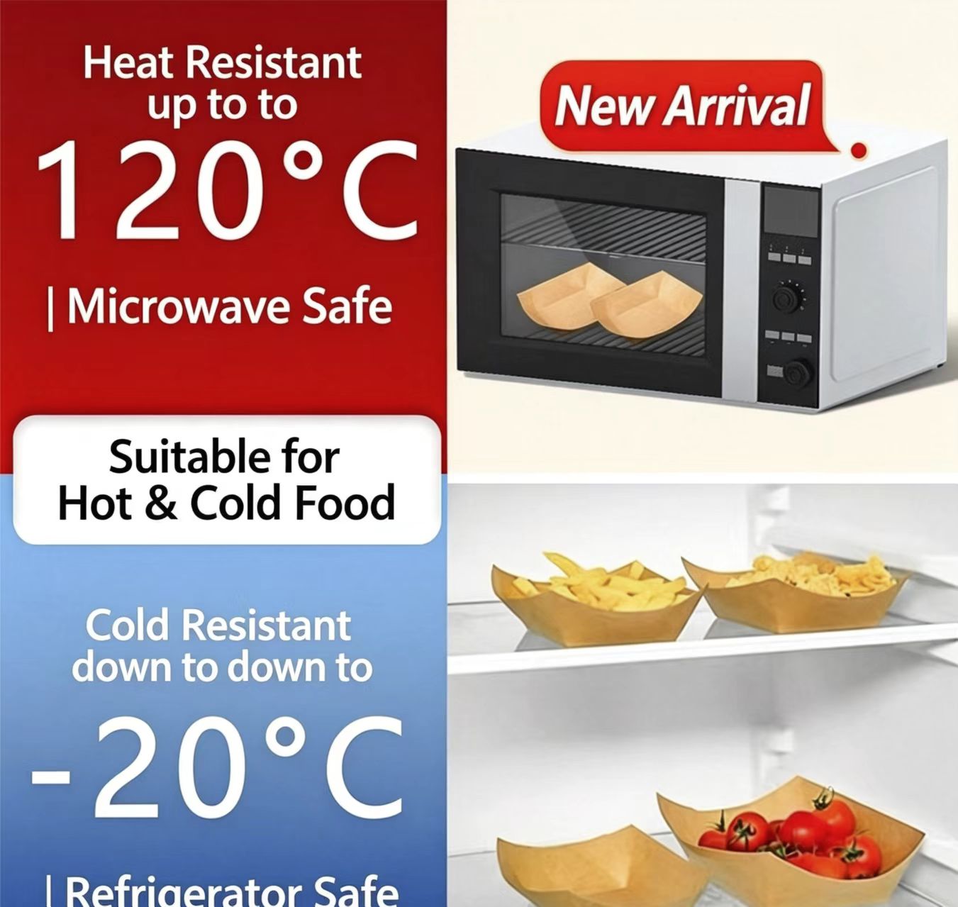Bot Makanan Kertas Microwave Microwaveable Paper Food Boat