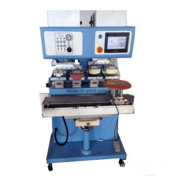 PLC 4-color open ink well pad printing machine with shuttle and independent pad