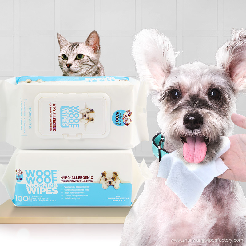 Unscented Deodoranting Eye Pet Grooming Wipes