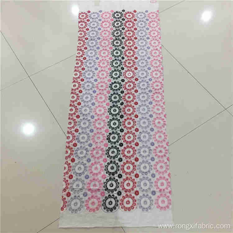 Factory wholesale multi color embroidery fabric cotton