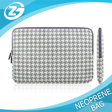 Custom size Laptop Sleeve Canvas Fabric Protective Carrying Sleeve Bag Skin Case Cover Shell Gray Houndstooth Laptop Case Bag