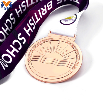 カスタムローズゴールドメタルレースメダル