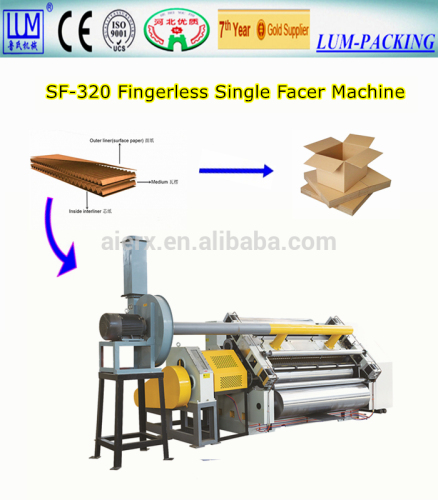 Single facer for corrugated carton making, single facer