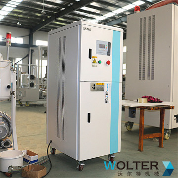 Plastic material dehumidification hopper dryer