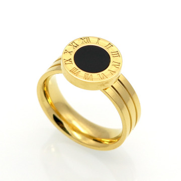 316L Roman Character Black Shell Jewelry Compound Ring