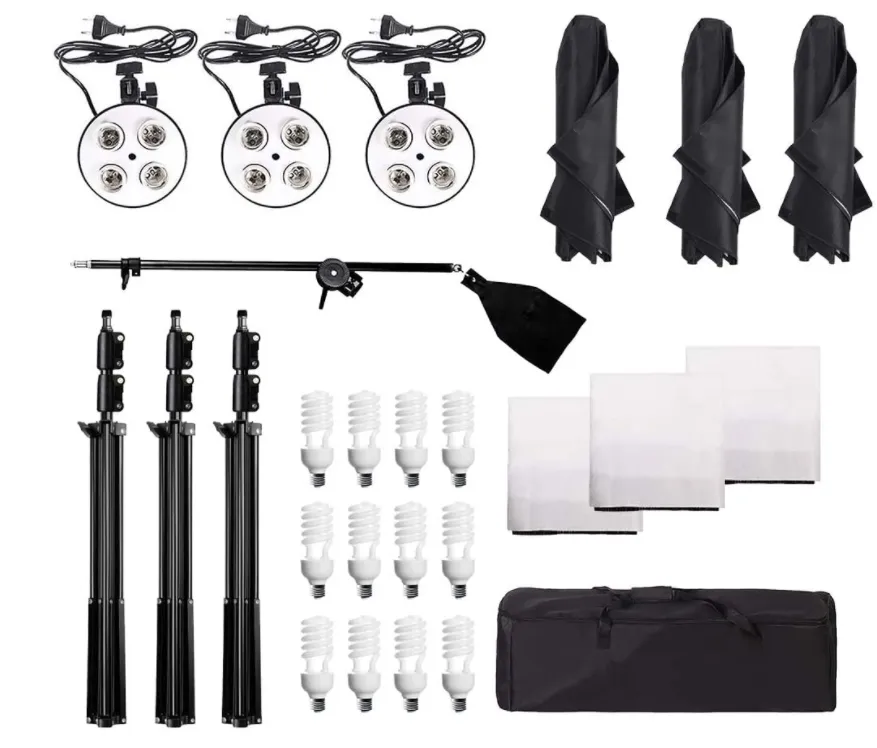 Professional 50X70cm Softbox Lighting Kit with E27 Bulbs