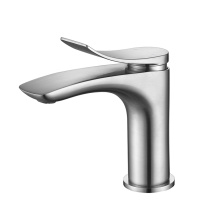 Handle tunggal handle kamar mandi kesombongan faucet sikat nikel