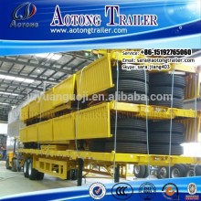 3 axle drop deck trailer with side wall detachable for cargo bulk goods transportation