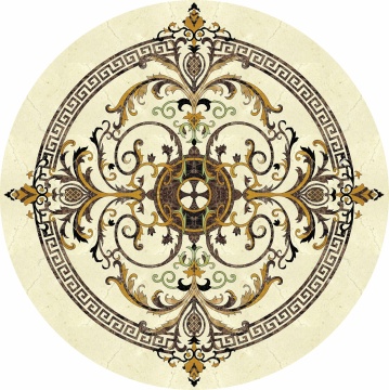 Custom waterjet marble  inlay medallion for flooring