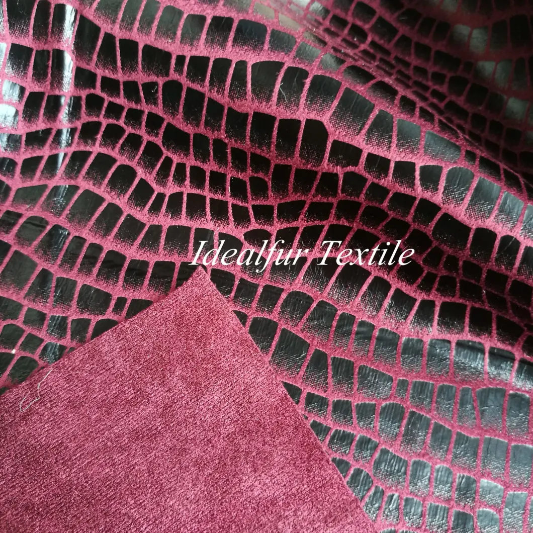 Red Serpentine Chamois Leather Synthetic Leather