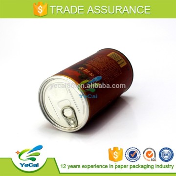 Round paper tube printed paper cans tea cans with airtight metal lid